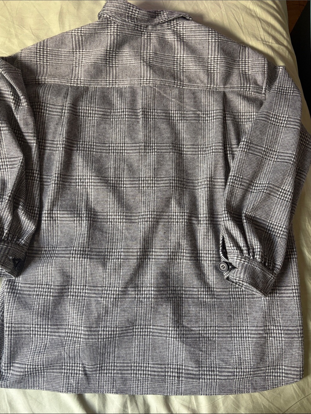 Max Studio Gray Plaid Button-Front Shacket - Picture 5 of 6